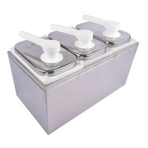 6L Stainless Steel Sauce Pump <b>Dispenser</b> Squeeze Condiment Dispensing Container <b>Drink</b> <b>Dispenser</b> with Pump Station - Product Image 2