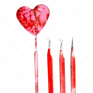 Pinzas para Pestañas en Forma de Corazón de Primera Calidad con Logotipo Personalizado, Puntas de Acero Inoxidable Puntiagudas, Herramienta de Espejo para Volumen de Pestañas ZULLO INDUSTRIES - Product Image 3