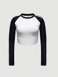 Custom Quality Cheaper Oversize Cotton Heavy Process Ribbed Women's Crop <b>Top</b> Tee Custom Women Crop <b>Top</b> Log Sleeve T Shirt - Product Image 4