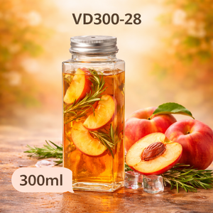 Botella Cuadrada de Plástico PET de 300 ml con Tapa de Rosca de Aluminio de 55 mm, Envase para Alimentos OEM, Jugo, Té, Café, Bebidas, Modelo VD300-33 Ho Chi Minh - Product Image 4