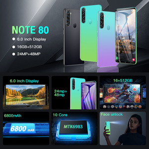 Vente chaude Note80 Pro Smartphone Grand écran 5g Téléphone intelligent Android <span class=keywords><strong>6</strong></span>.0 pouces <span class=keywords><strong>8</strong></span> + 256 Go Téléphones mobiles personnalisés - Product Image 4
