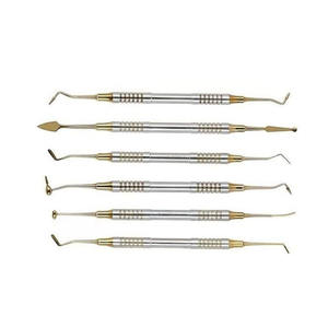 Juego de 7 instrumentos dentales manuales de acero compuesto para limpieza, relleno y esterilización de dientes, certificado CE ISO por Grip Surgical - Product Image 1