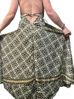 Nouvelle collection d'été : Robe longue en soie Y2K sexy à taille naturelle, col licou, coupe ample, imprimé cachemire, style western pour soirée