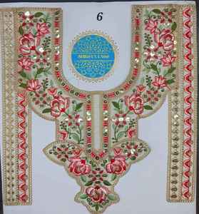 Quality Multicolor Embroidery Neckline <b>Patch</b> For Ethnic Garment Industry Bulk Supplier Traditional Neck <b>Patch</b> For Salwar Kameez - Product Image 4