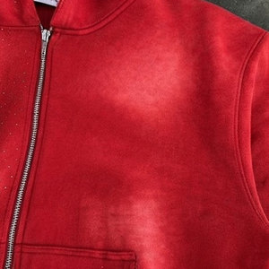 Sudadera con capucha para hombre con cremallera, de algodón y forro polar, personalizada, cálida y cómoda, con doble bolsillo, venta al por mayor - Product Image 3