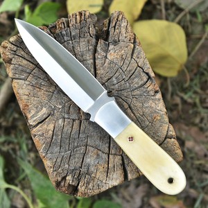 Spear Point Hand Forged Camping <b>Knife</b> Stainless Steel Blade Ivory <b>Handle</b> Outdoor Survival Tactical Fixed Blade Hunting <b>Knife</b> - Product Image 4
