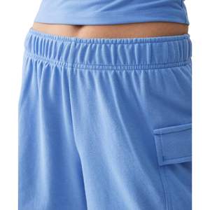 Shorts cargo en coton pour femmes, taille haute, élastiques, décontractés, style streetwear d'été avec poches, vente en gros OEM - Product Image 4