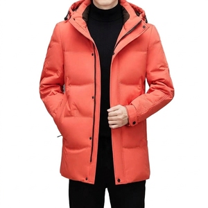 Chaqueta Larga Acolchada con Capucha para Hombre, Ropa de Invierno Cálida, Cierre Frontal con Cremallera, Ropa Personalizada con Etiqueta Privada - Product Image 1