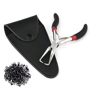 MAGMA BEAUTY High Quality Stainless Steel Hair <b>Extension</b> Pliers Non-slip Silicone Hand Removal <b>Micro</b> Ring Bead <b>Extensions</b> - Product Image 4