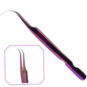 Pinzas de Acero Inoxidable con Punta de Fibra a 90 Grados y Punta Dentada para Cejas, Opción de Logotipo Personalizado - Pinzas al por Mayor - Product Image 4