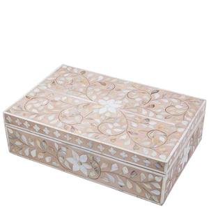 Luxury Rectangle Handcrafted Wood Jewelry Storage <b>Box</b> with <b>Floral</b> Inlay Design Airtight 2-Layer Keepsake Organizer - Product Image 4