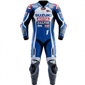 ชุดแข่งรถมอเตอร์ไซค์ Mat Mladin Racing Suit Zuzuki 1 ชิ้น ทำจากหนังวัว/หนังจิงโจ้ สำหรับขับขี่มอเตอร์ไซค์/จั๊มสูทสำหรับนักขี่มอเตอร์ไซค์ระดับมืออาชีพ - Product Image 1