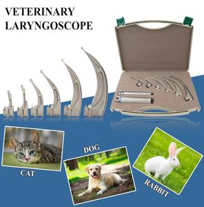 Ensemble professionnel d'opérations vétérinaires LED Combo : Laryngoscope d'urgence pour intubation, 3 lames Macintosh, 3 lames Miller, manuel, en acier, par Dentavex - Product Image 2