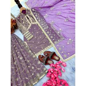 Top y Plazzo de fiesta para mujer de diseñador con Conjunto elegante de Dupatta elegante - Product Image 1