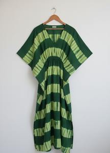 ผ้าคัฟตันโบฮีเมียนคุณภาพสูง เป็นมิตรกับสิ่งแวดล้อม ผ้าฝ้ายแท้ 100% ลายมัดย้อม แต่งลูกไม้ เอวยางยืด แขนยาว ระบายอากาศได้ดี - Product Image 3