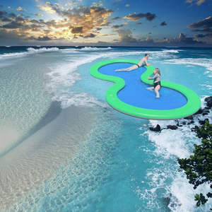 Hamaca Flotante Inflable Redonda para Piscina, de Verano, para Exteriores, en Blanco/Negro/Azul, con 2 Años de Garantía, para Nadar y Fiestas - Product Image 4