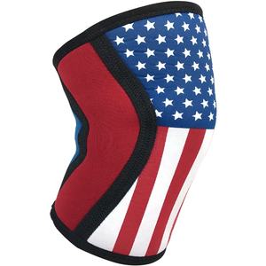 Soutien de genou en néoprène de sublimation de drapeau de nation personnalisé pour l'haltérophilie 5mm 7mm manchon de genou en néoprène de Compression de Powerlifting - Product Image 2