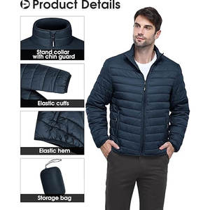 Fournisseur en gros de vestes matelassées légères et isolées pour hommes, manteaux d'hiver pour le ski et la randonnée, couleurs et designs OEM, impression sur écran - Product Image 6