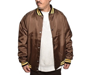 Customizable Satin Baseball Varsity Jacket with Embroidered Patches Men's Long Sleeve College Jacket for Winter - Product Image 3