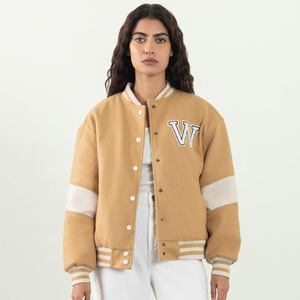 Women's Classic Varsity Letterman Jacket College Style Baseball Bomber <b>Coat</b> Casual Streetwear Fashion Outerwear Premium Quality - Product Image 1