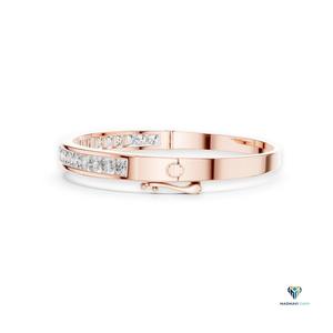 Brazalete de Oro Rosa de 3.465 CT con Diamantes Cultivados en Laboratorio, Corte Redondo, Engastado en Oro Sólido de 18K - Product Image 2