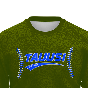 Sweat-shirt à col rond pour homme, vert olive camouflage, avec logo personnalisé, imprimé style baseball, pull à manches longues, pour entraînement d'équipe, vente en gros, vêtements d'hiver - Product Image 4