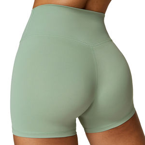 Nouveau design OEM Short de sport pour femme, haute qualité, uni, extensible dans les quatre sens, effet push-up, élastique, coupe ajustée, pour gym et yoga - Product Image 1