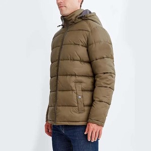 Custom Logo Men's Winter Puffer Jackets with <b>Waterproof</b> Hood Thick <b>Warm</b> 100% Nylon Front Canvas Fabric High Street Style - Product Image 5