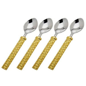 Customized Metal Salad Server New Arrival Metal Cutlery Set Trending Salad Server Gold Glossy Metal <b>Flatware</b> - Product Image 3