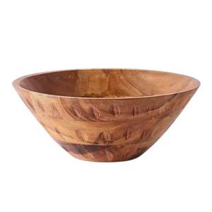 Bol de service en bois de manguier écologique et durable, sculpté à la main, compatible lave-vaisselle, idéal pour salades, riz et événements festifs - Product Image 2