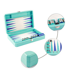 Ensemble de jeu de backgammon de luxe en cuir PU de qualité supérieure, personnalisé, professionnel, de couleur rouge, fait main, en gros, idéal pour un cadeau - Product Image 5