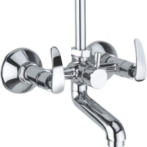 Grifo mezclador de pared 2 en 1 con montaje flexible, de latón cromado, para lavadora, lavabo de baño y cocina - Product Image 1