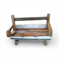 Canapé DIVADI en bois de bateau récupéré, deux places, durable, artisanal, écologique, avec rangement dissimulé, style rustique, intérieur/extérieur, maison, hôtel