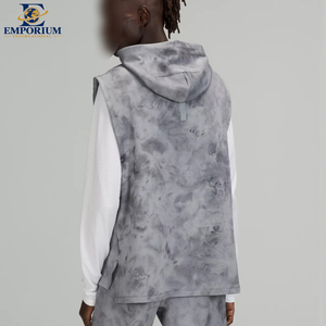 Hoodies sans manches pour hommes, design personnalisé, tie-dye, épaules tombantes, délavage minéral, style gym streetwear, nouveau style, de bonne qualité - Product Image 2