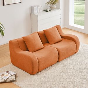 Divano in Morbido Tessuto Teddy Senza Struttura, Spugna ad Alta Densità 32D, Design Antiscivolo, Nessun Montaggio Richiesto, Divani Essenziali per Soggiorno - Product Image 2