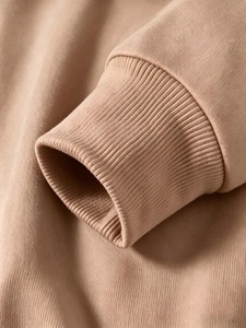 Sudadera Corta de Color Liso al por Mayor para Mujer, Sudadera con Capucha Fina de Algodón Tejido Transpirable para Otoño, Ideal para Chicas - Product Image 4