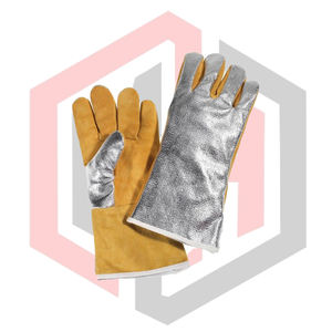 Guantes de Soldadura Resistentes al Calor, Aluminizados, de Cuero, Resistentes al Fuego, Textura Lisa, Resistentes a Desgarros, Antivibración, 7 oz, Sin Silicona - Product Image 1