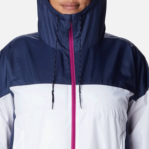 Chaqueta Cortavientos Impermeable Ligera Personalizada para Mujer, con Capucha, Diseño de Bloques de Color, Ropa Deportiva, Abrigo Casual para Lluvia, Resistente al Viento - Product Image 5