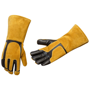 Gants de soudage TIG MIG personnalisés en cuir, résistants à la chaleur, en croûte de cuir de vachette, pour travaux lourds, sacs et étuis d'usine, résistants à la chaleur - Product Image 4