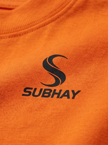 Camiseta Naranja para Hombre con Logo Personalizado en Hombros Caídos |   Camisetas Extra Grandes de Verano SUBHAY de Primera Calidad, 100% Algodón, 240 GSM - Product Image 2