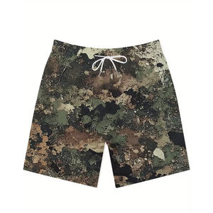 Short de basketball personnalisé avec logo camouflage, en polyester de haute qualité, imprimé par sublimation, entrejambe de 5 pouces, double couche, en maille, coupe-vent pour homme - Product Image 1