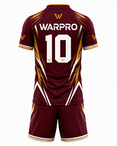WARPRO ชุดฟุตบอลทุกฤดูกาล ชุดเสื้อฟุตบอลและกางเกงขาสั้นโพลีเอสเตอร์น้ำหนักเบา ชุดเสื้อฟุตบอลมืออาชีพสำหรับผู้ชาย - Product Image 2