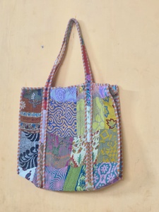 Bolso Tote de Algodón Ligero Estilo Vintage, Bolso de Hombro Acolchado Hecho a Mano, Bolso Reutilizable para Compras, Bolso de Viaje Estilo Boho para Uso Diario - Product Image 1