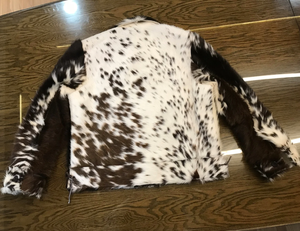 Chaleco de Cuero Genuino con Pelo de Vaca para Hombre, Cuello en V, Cierre de Botones, Prenda Exterior Casual de Otoño, Estampado Animal - Product Image 6