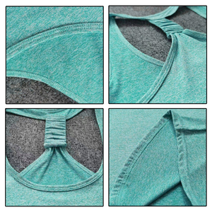 Débardeurs en tricot pour femmes, couleur unie, dos froncé, respirant, col rond, sans manches, en bleu, jaune, gris, corail - Product Image 5