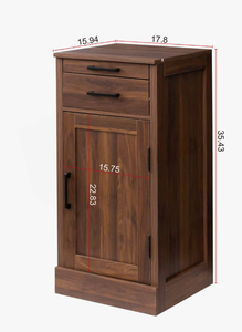 Mueble de Almacenamiento de Madera Oscura con Cajón y Puerta, Organizador Creativo de Pie para Sala de Estar Moderna u Oficina, Compra al por Mayor - Product Image 5