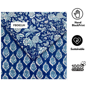 Textile de décoration intérieure en coton pur imprimé à la main avec motifs floraux indiens modernes, artisanal, écologique, durable et doux - Product Image 3