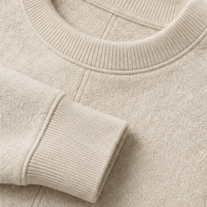 Sudadera Personalizada de Algodón Texturizado para Hombre, Modelo Oversized Longline Wide Rib Crewneck Pullover, MCRW-0046 - Product Image 6