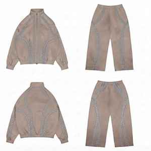 Survêtement coupe-vent vintage en nylon pour homme avec bandes réfléchissantes, veste et pantalon, logo numérique personnalisé, vente en gros OEM - Product Image 1