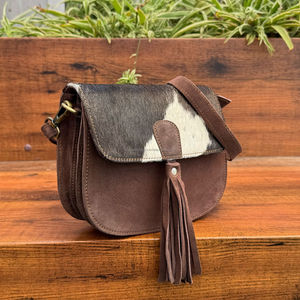 Nouveau Designer à la mode femmes luxe en cuir de daim véritable gland bandoulière sac de messager pour femmes sacs à main à bandoulière en peau de vache - Product Image 4